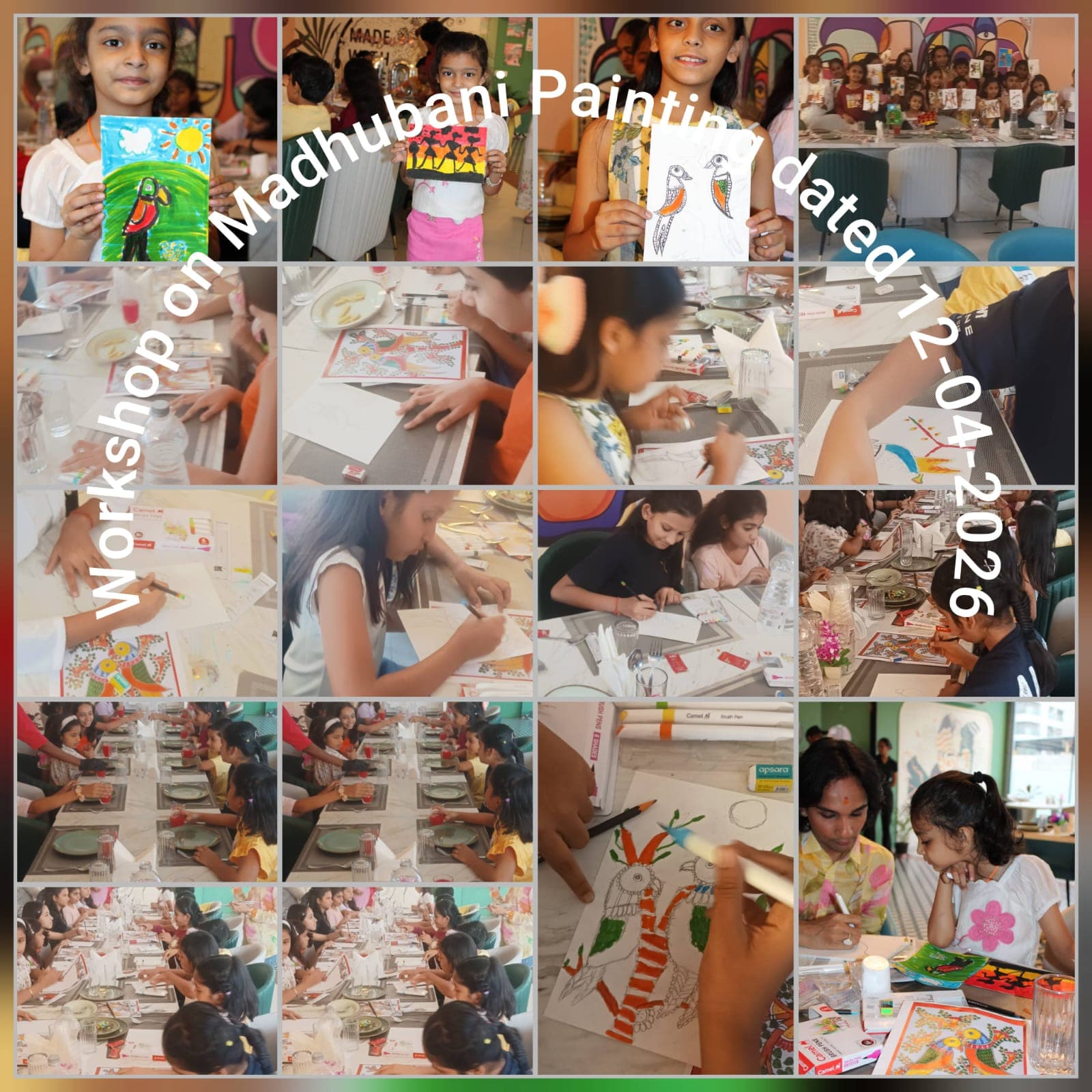 Children learning art in Vadodara